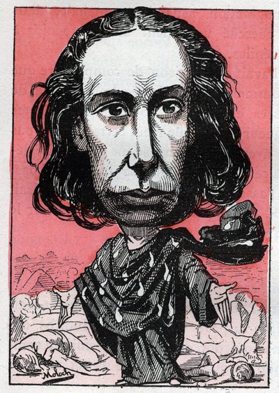 Muotokuva Louise Michelistä (1830-1905), opettaja, työläisaktivisti, anarkisti, lempinimeltään "Louve Rouge"" tekijältä Moloch