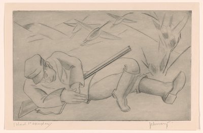 nukkuva metsästäjä tekijältä Mommie Schwarz (signed by artist)