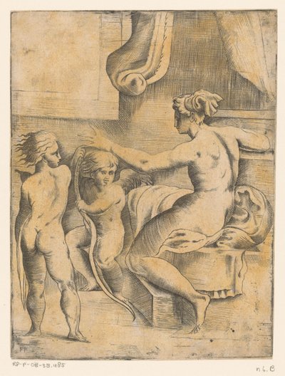Venus kahdella putilla tekijältä Monogrammist FP (Italië; 16e eeuw)