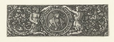 Friisi Maximilian I:n muotokuvalla medaljonissa tekijältä Monogrammist LB (Nederlanden)