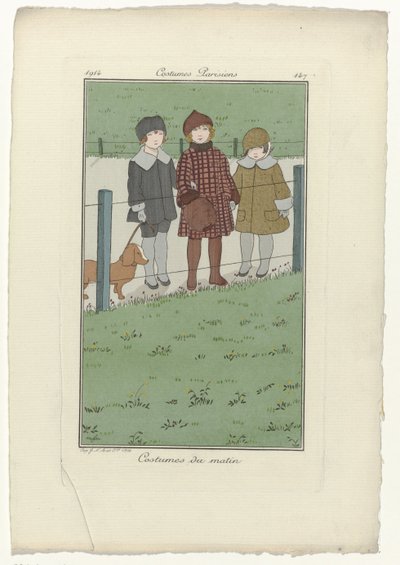Journal des Dames et des Modes, Parisian Costumes, 1914, nro 147: Aamupuvut tekijältä Monogrammist MFN