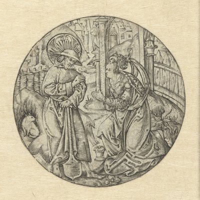 Kristus ilmestyy Maria Magdalenalle Noli me tangere tekijältä Monogrammist S