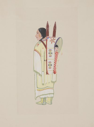 Kiowa Squaw, n. 1934 (akvarelli) tekijältä Monroe Tsatoke