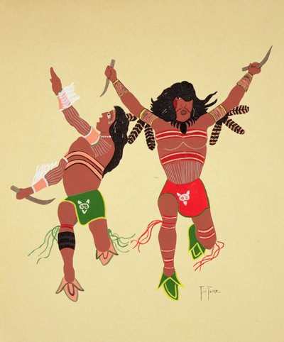 Kiowa Warriors (pochoir-painatus) tekijältä Monroe Tsatoke