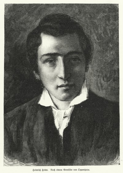 Heinrich Heine, saksalainen runoilija (litho) tekijältä Moritz Daniel Oppenheim