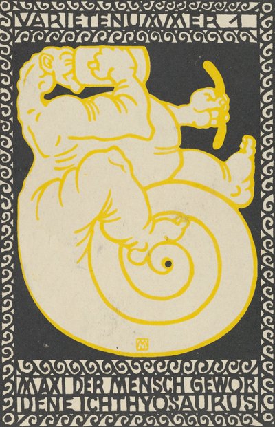 Variety Act 1: Maxi the Ichthyosaurus Turned Man Variety Act 1: Maxi der Mensch Gewor D..., 1907. tekijältä Moritz Jung
