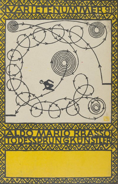 Variety Act 9: Aldo Mario Brasso, Leap of Death Artist Varietenummer 9: Aldo Mario Bras..., 1907. tekijältä Moritz Jung