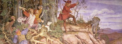 Legenda Wartburgin perustamisesta: Wartberg, sinusta tulee linna minulle tekijältä Moritz Ludwig von Schwind