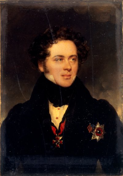 Muotokuva kreivi Aleksei Aleksejevitš Perovskista 1787-1837, kirjailija Antoni Pogorelski, 1827 tekijältä Moritz Michael Daffinger