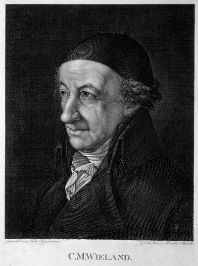 Runoilijan ja kirjailijan Christoph Martin Wielandin muotokuva 1733-1813, 1800-luku. tekijältä Moritz Steinla
