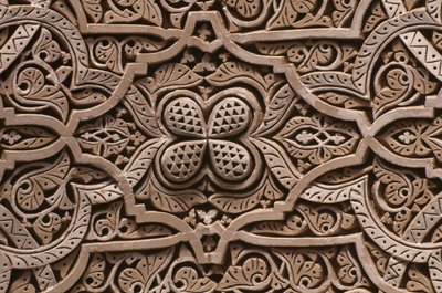 Thamiel glaouin kasbah, stukko, yksityiskohta (keraaminen) tekijältä Moroccan School