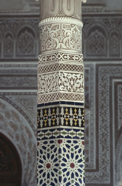 Thamiel glaouin kasbah, zellij-laatat, yksityiskohdat (keramiikka) tekijältä Moroccan School
