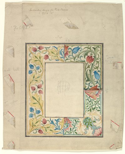Brodeerausmalli kehykselle, nro 098, vuoden 1875 jälkeen. tekijältä Morris and Co