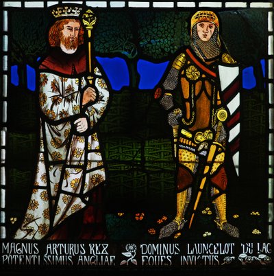 Kuningas Arthur ja Sir Lancelot, 1862. tekijältä Morris and Co.