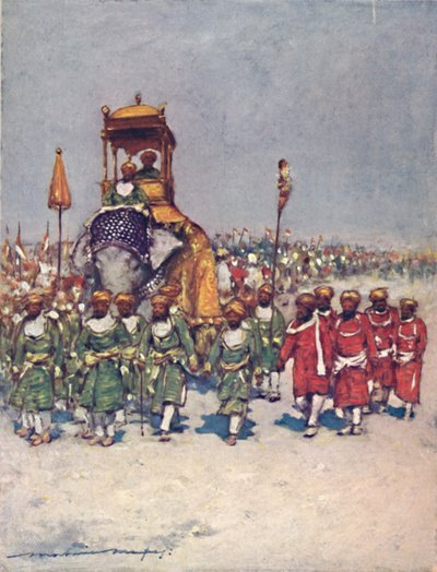 "Yksi viehättävimmistä ryhmistä pidättäjien kulkueessa", 1903 tekijältä Mortimer L Menpes