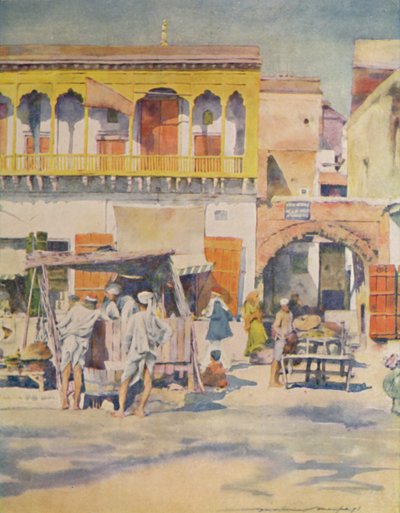 A Bazaar, Delhi, 1905 tekijältä Mortimer Ludington Menpes
