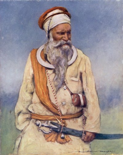 Sikh Warrior (väri litho) tekijältä Mortimer Ludington Menpes