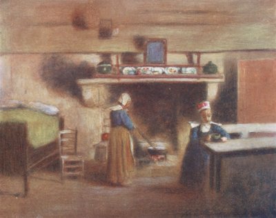 Yksinäinen ateria (värilitografia) tekijältä Mortimer Ludington Menpes