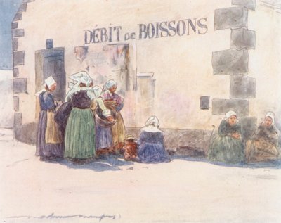 Debit de Boissons (värillinen litografia) tekijältä Mortimer Ludington Menpes