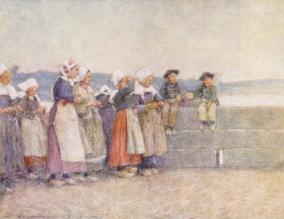 Kalastuslaivaston vahtiminen, Concarneau (värilitro) tekijältä Mortimer Ludington Menpes