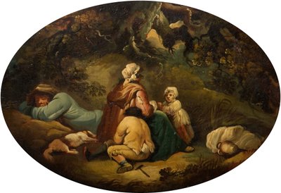 Mustalaiset maisemassa, 1804. tekijältä Moses Haughton
