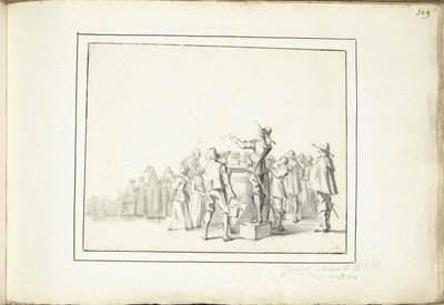 Ilmoittaja torilla tekijältä Moses Ter Borch