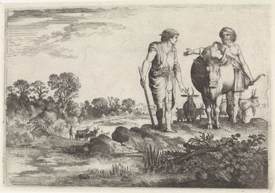 Argus pyytää Mercurya jäämään luokseen Mercury and Argus (sarjan nimi) tekijältä Moyses van Wtenbrouck