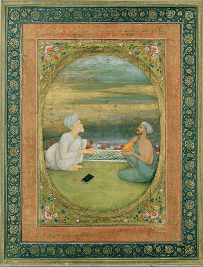 Mullah ja muusikko, noin 1640-1650 tekijältä Mughal School