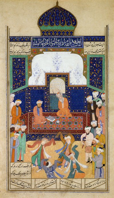 Huonekalut ja erilaiset esineet 1100- ja 1300-luvuilta tekijältä Mughal School
