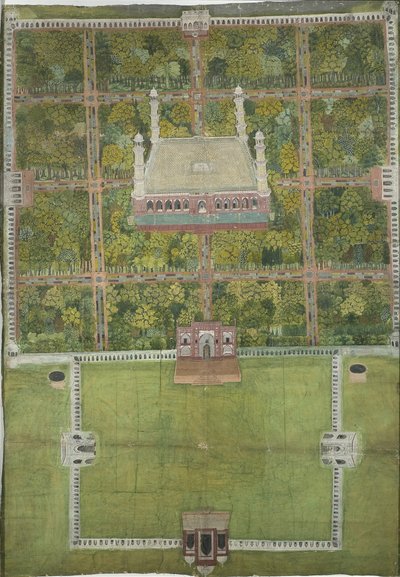 Jahangirin mausoleumi Lahoressa, 1770 tekijältä Mughal School