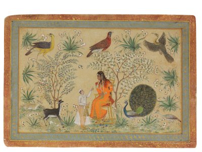 Jalo nainen puutarhassa, noin 1740 tekijältä Mughal School