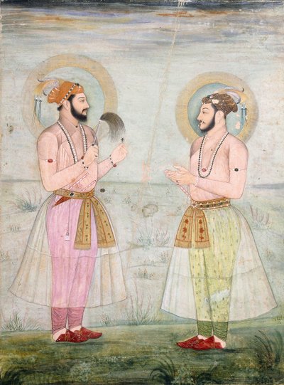 Prinssi Dara Shikohin ja prinssi Sulaiman Shikoh Nimbaten muotokuvia, n. 1665 tekijältä Mughal School