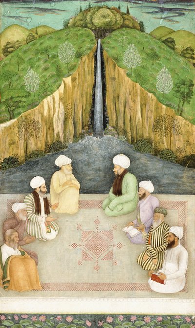 Sages in Religious Discussion, n. 1680 tekijältä Mughal School