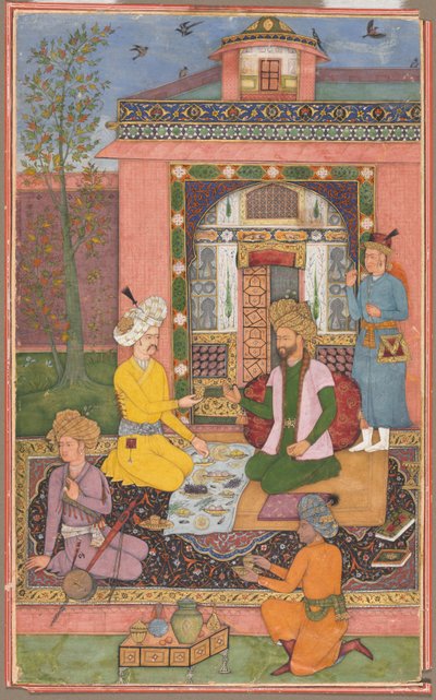 Pidot paviljonkiympäristössä, n. 1620. tekijältä Muhammad Ali