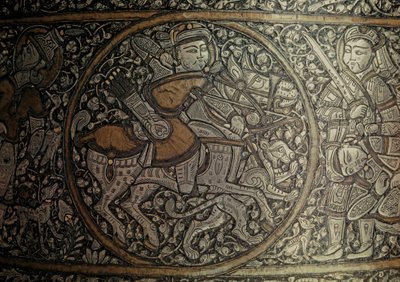 MAMLUK KNIGHT: Syyrian taide. Yksityiskohta altaasta nimeltä "Baptistery of St. Louis"... tekijältä Muhammed Ibn Al Zayn