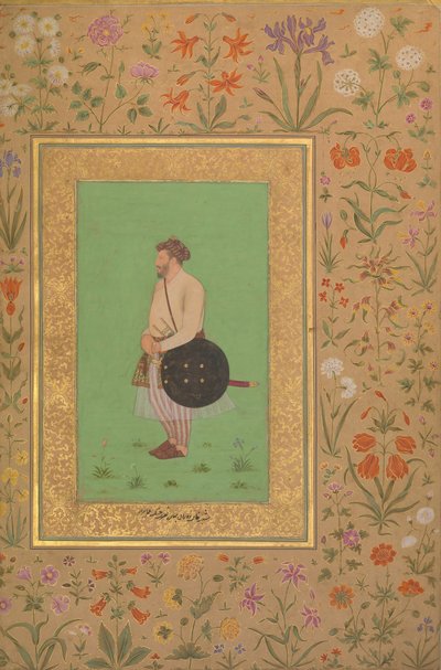 Muotokuva Khanista Bahadur Nusrat Jungin aikana, Folio Shah Jahan -albumista, Verso: Ka. 1640. tekijältä Murad