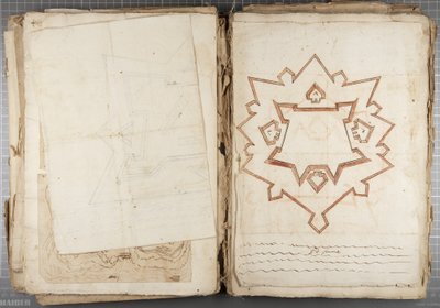 Portfolio Urbinon Mutio Oddin ja muiden piirustuksista - Po Fume, n. 1635-1640 (kynä ja muste paperille sidottussa tilavuudessa) tekijältä Muzio Oddi