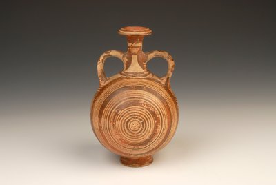 Aryballos Pilgrim Flask 1400-1370 eKr. terrakotta tekijältä Mycenaean