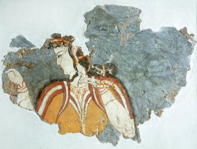Hovinrouva, fresko Mycenaen palatsista, Kreikasta, mykeneen sivilisaatiosta tekijältä Mycenaean