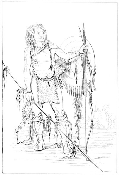 Comanche-päällikkö, suuri Comanche-kylä, 1841. tekijältä Myers and Co