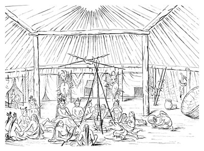 Teepeen sisustus, 1841. tekijältä Myers and Co