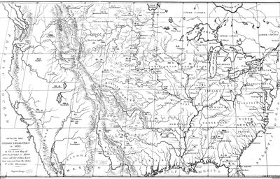 Pohjois-Amerikan kartta ja alkuperäiskansojen sijainnit, 1841. tekijältä Myers and Co