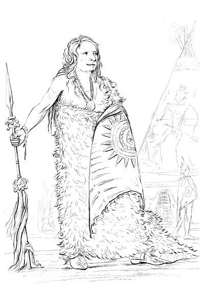 Smoke, Ponca-heimon päällikkö, 1841. tekijältä Myers and Co