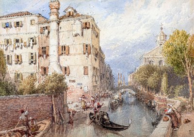 Sivukanava Venetsiassa (akvarelli) tekijältä Myles Birket Foster