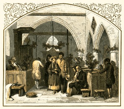 Kirkon koristelu jouluna tekijältä Myles Birket Foster