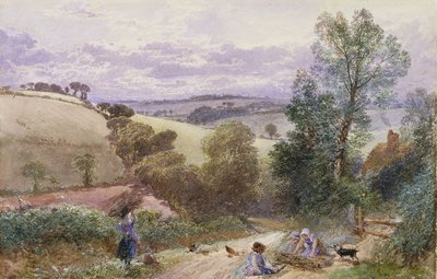 Figuurit keräävät oksia tieltä tekijältä Myles Birket Foster