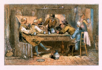 Kuvitus "Autioitu kylä" tekijältä Myles Birket Foster