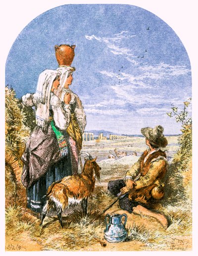 Kuvitus "Matkustajalle" tekijältä Myles Birket Foster