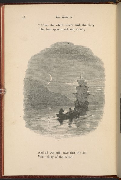 Kuvitus sivulla 46 Samuel Taylor Coleridgen teoksesta "The Rime of the Ancient Mariner" tekijältä Myles Birket Foster