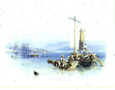 Comojärvi, Italia (akvarelli) tekijältä Myles Birket Foster